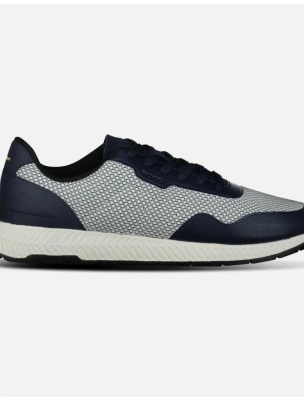 Hugo Boss Navy and Light Gray Mesh Lace-Up Sneaker